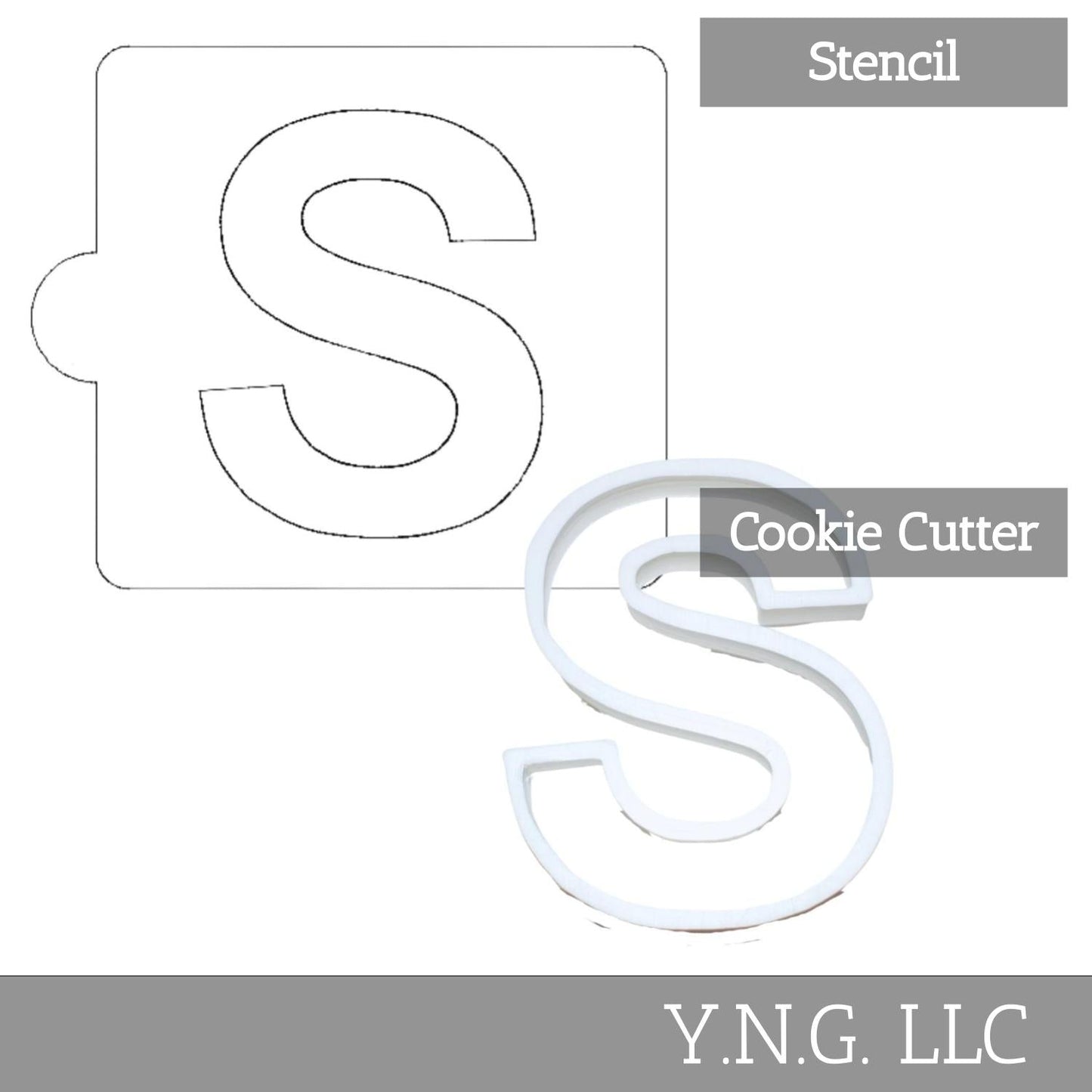 S Letter Alphabet Stencil And Cookie Cutter Set USA Made LSC107S