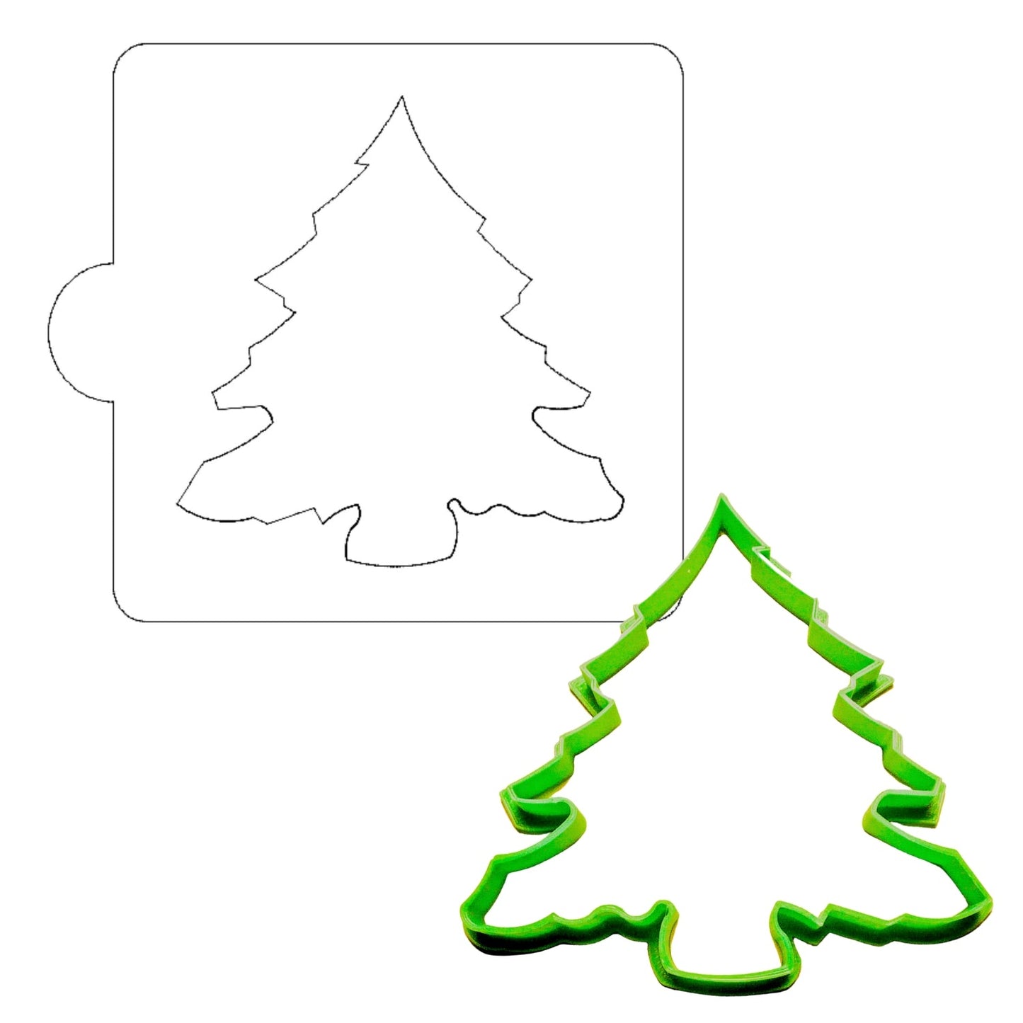 Christmas Tree Evergreen Stencil And Cookie Cutter Set USA Made LSC123