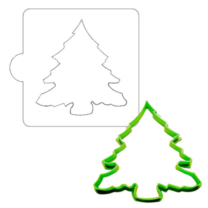 Christmas Tree Evergreen Stencil And Cookie Cutter Set USA Made LSC123