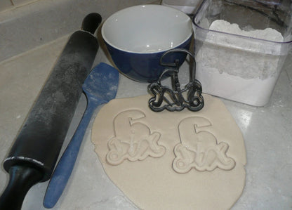 Number 6 Word Detailed Stencil And Cookie Cutter Set USA Made LSC2407