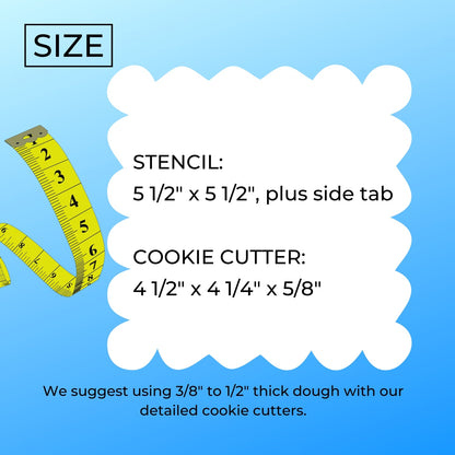 Number 7 Word Detailed Stencil And Cookie Cutter Set USA Made LSC2408