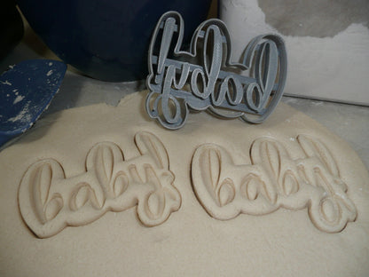 Baby Cursive Word Stencil And Cookie Cutter Set USA Made LSC2523