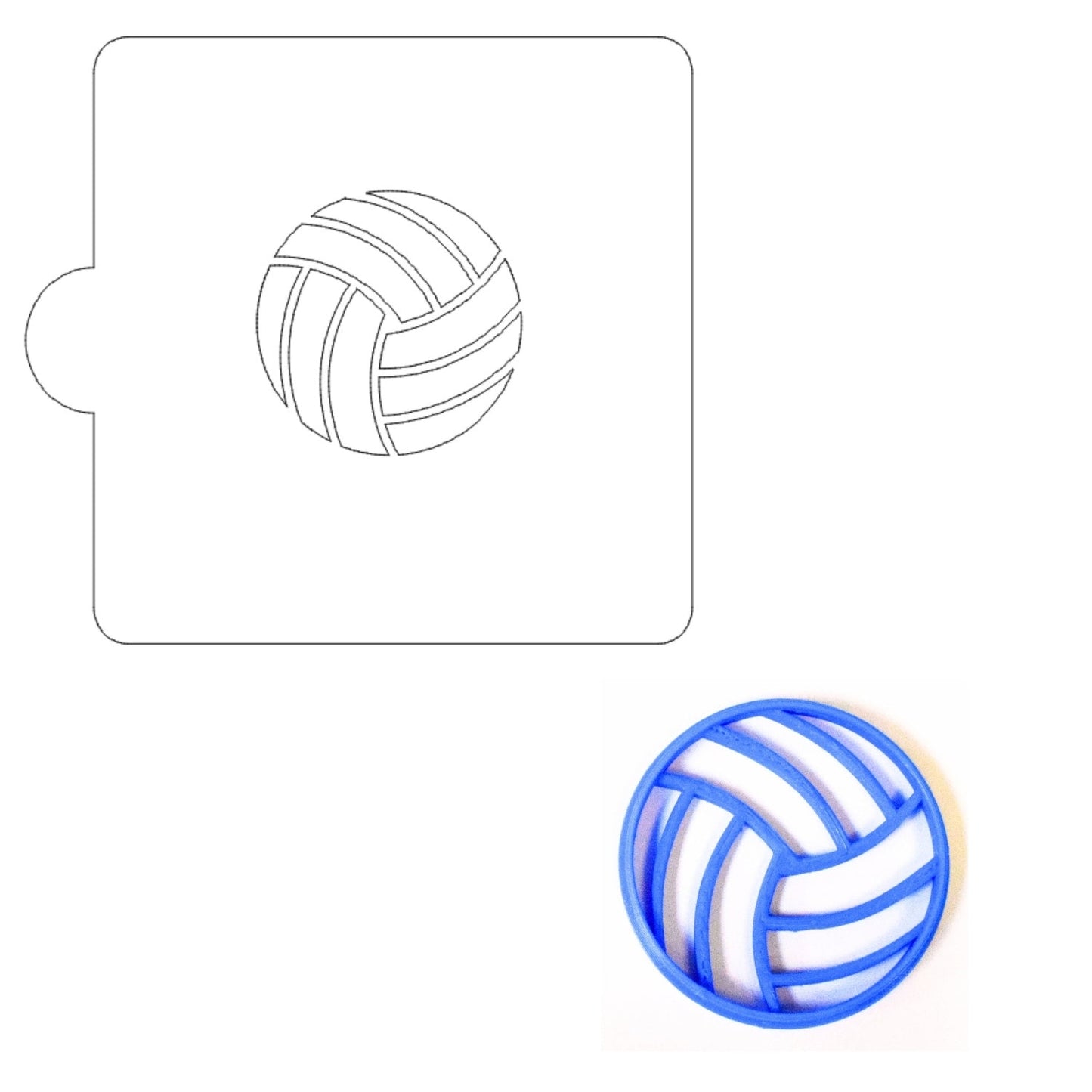 Volleyball Ball Sports Stencil And Cookie Cutter Set USA Made LSC270