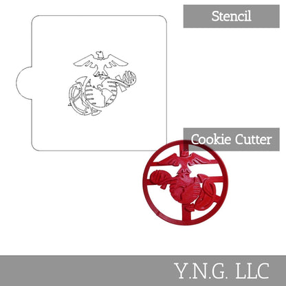 US Marine Detailed Stencil And Cookie Cutter Set USA Made LSC3419