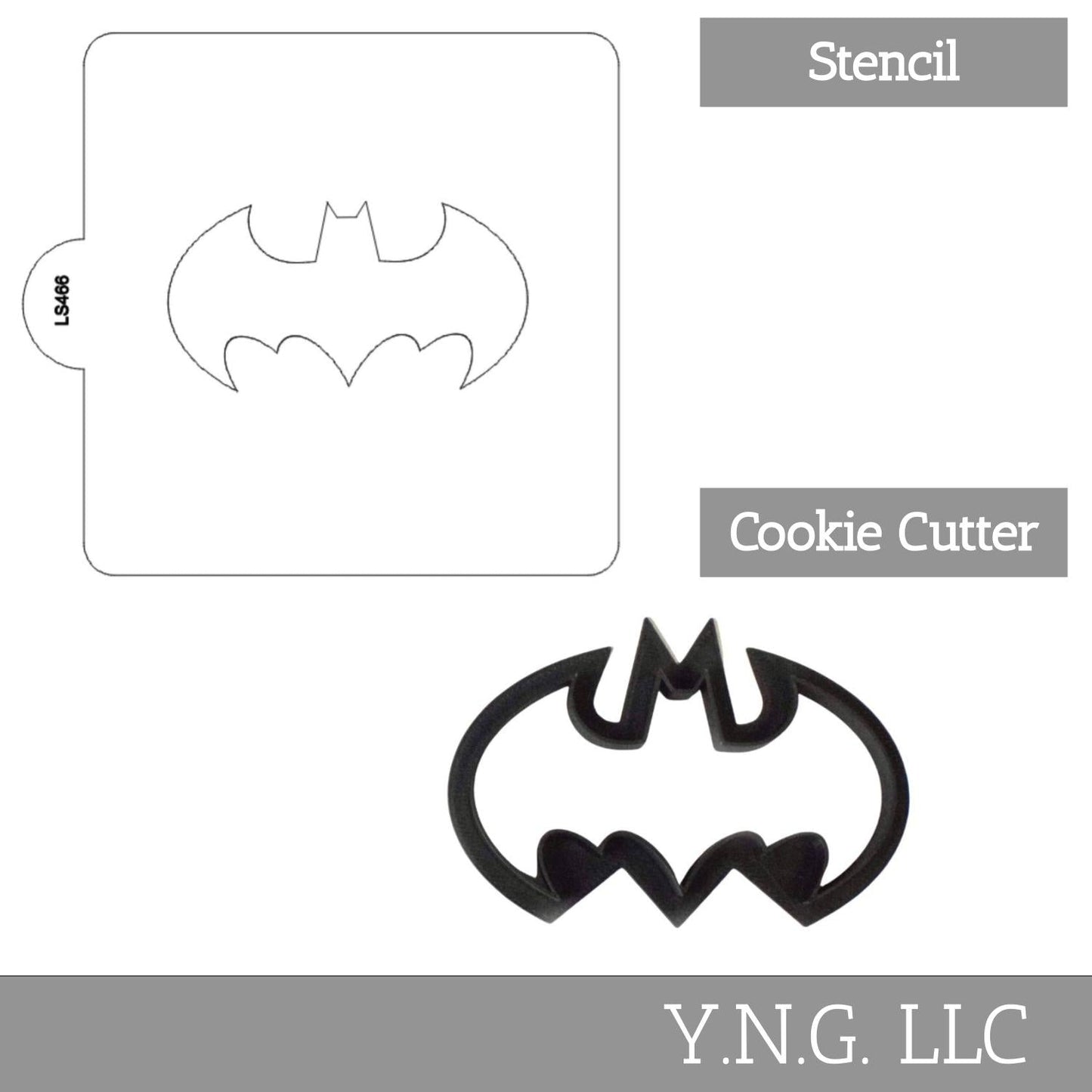 Batman Bat Shape Stencil And Cookie Cutter Set Made In USA Made LSC466