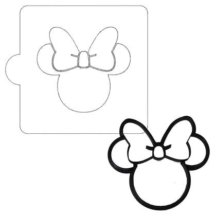 Minnie with Bow Face Stencil for Cookies or Cakes USA Made LSC530S