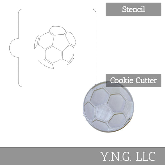 Soccer Ball Sports Stencil And Cookie Cutter Set USA Made LSC698