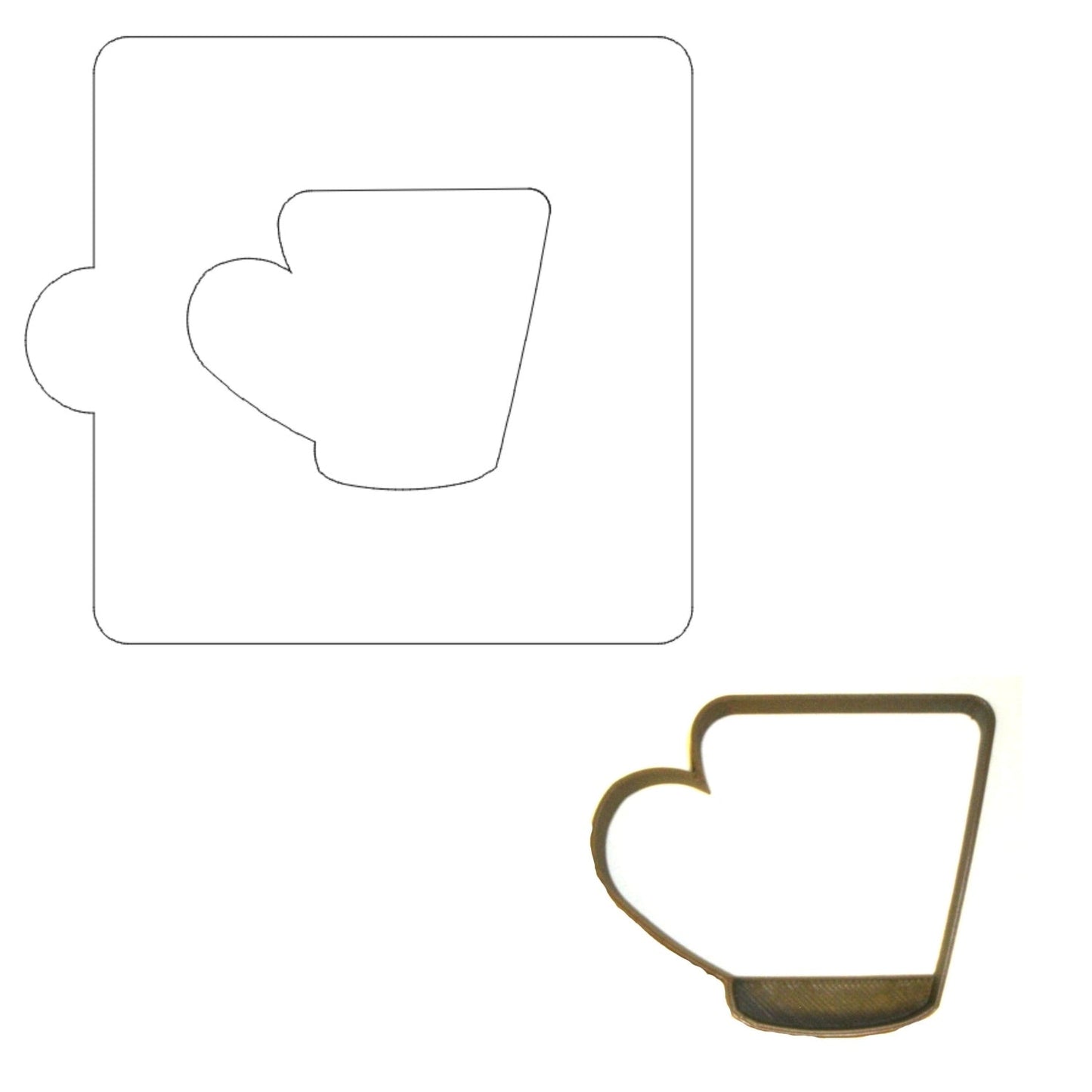 Coffee Cup Mug Outline Stencil And Cookie Cutter Set USA Made LSC844