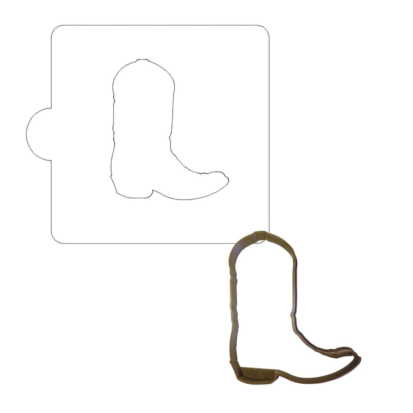 Cowboy Boot Outline Stencil And Cookie Cutter Set USA Made LSC893