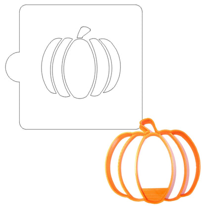 Pumpkin Fall Detailed Stencil And Cookie Cutter Set USA Made LSC939