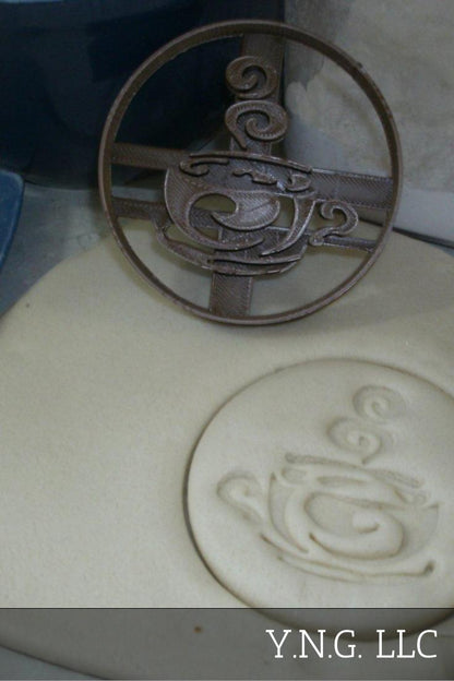 Coffee Mug Cappuccino Swirl Steam Beverage Tea Latte Cookie Cutter USA PR2395