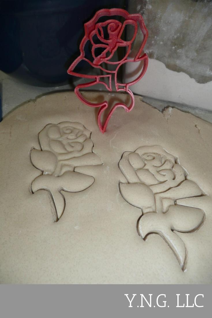 Rose With Stem Flower Plant Thorns Cookie Cutter Made In USA PR2907