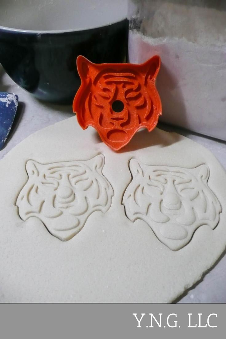 Tiger Face With Stripes Largest Feline Predator Cookie Cutter Made In USA PR2172