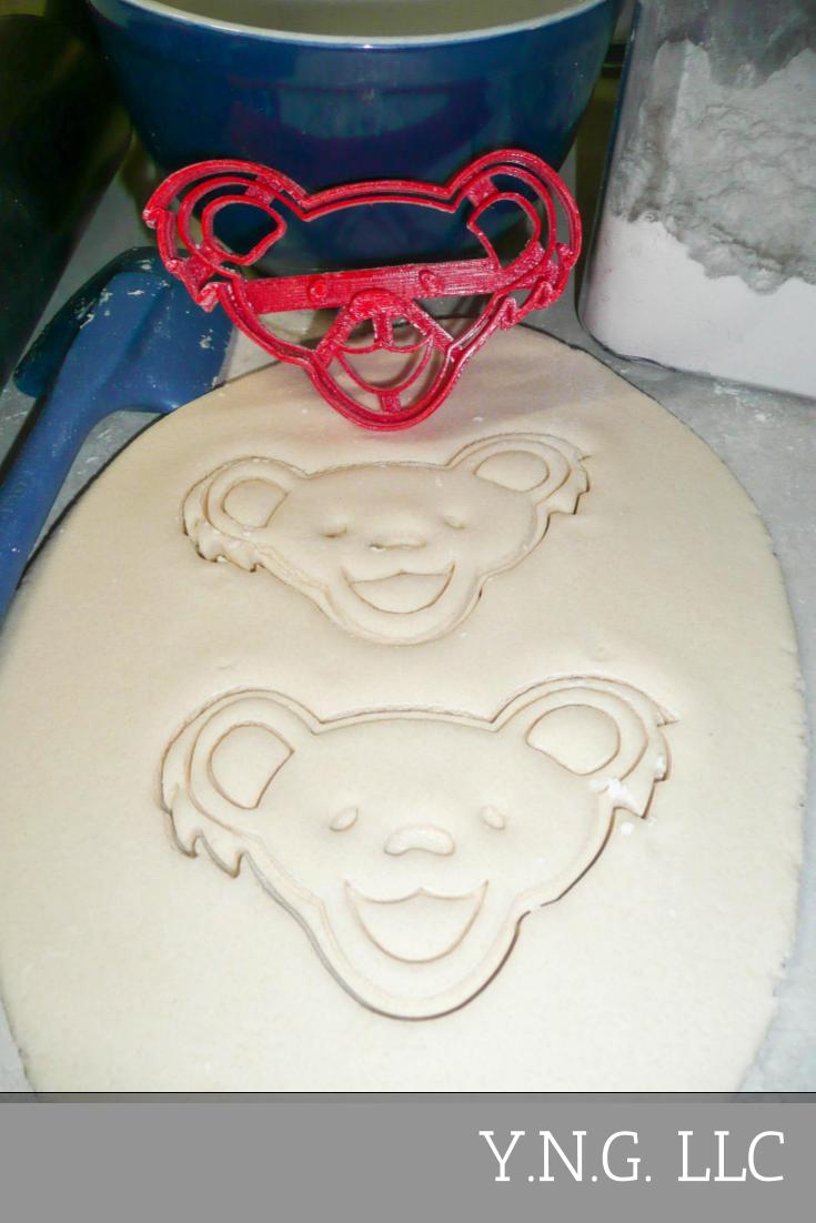 Jerry Garcia Dancing Teddy Bear Head 1960s Rock Cookie Cutter Made In USA PR3028