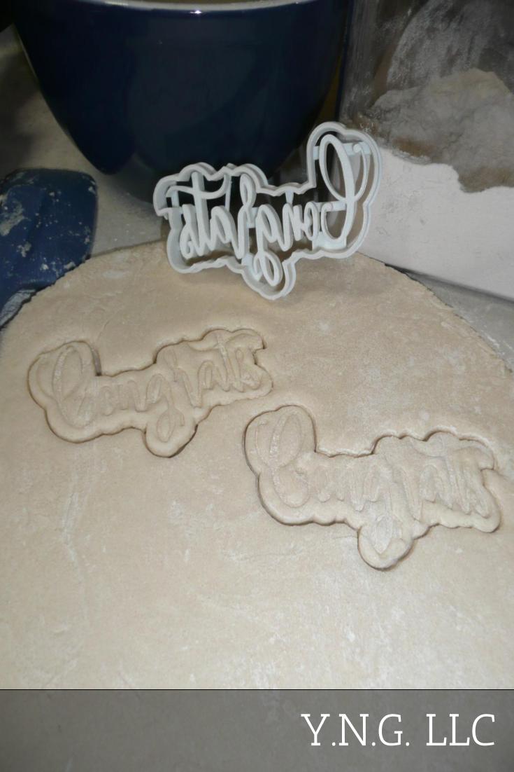 Congrats Congratulations Word Fancy Font Cookie Cutter Made In USA PR2515