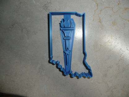 Indiana State Outline With Torch Detail Cookie Cutter Made In USA PR2736