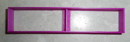 Long Rectangle Shape With Vertical Divide Small Cookie Cutter Made In USA PR3043