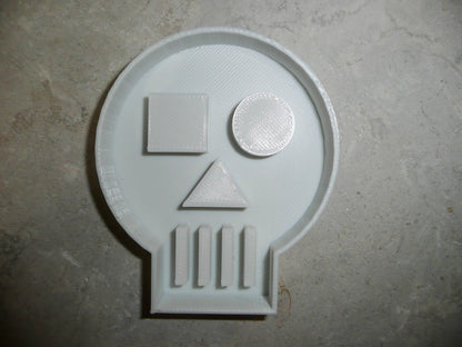 Skull Detailed Square And Round Eye Halloween Cookie Cutter Made In USA PR2140