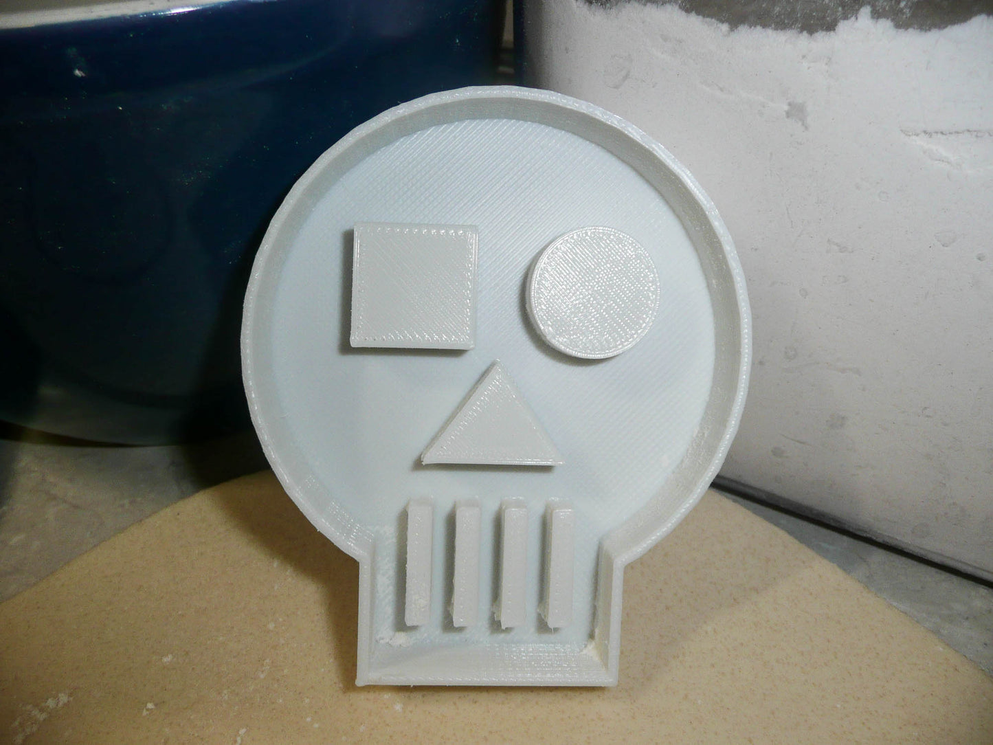 Skull Detailed Square And Round Eye Halloween Cookie Cutter Made In USA PR2140