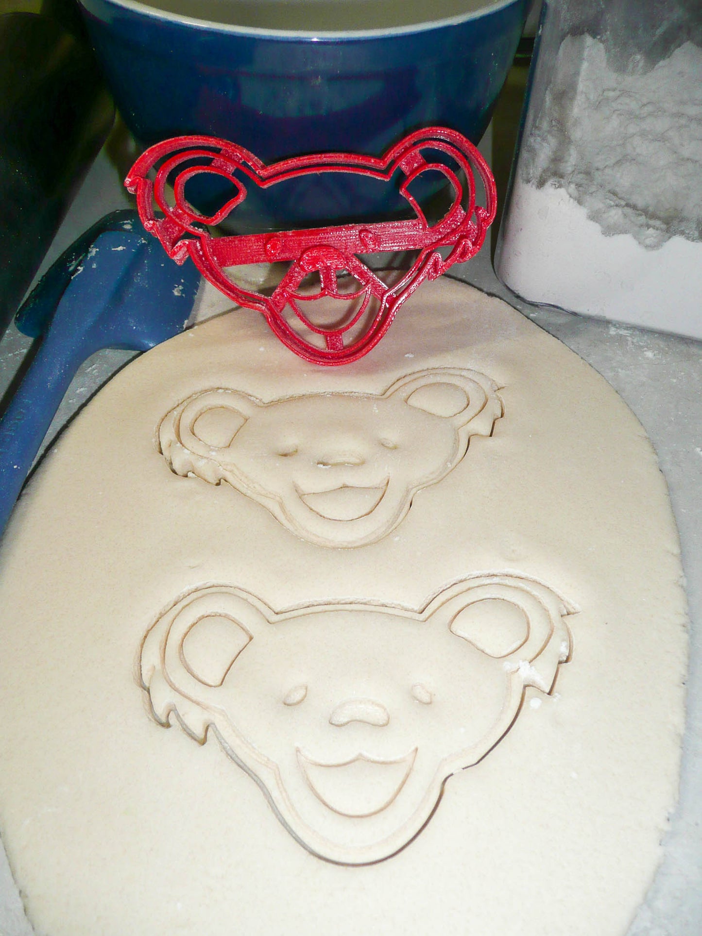 Jerry Garcia Dancing Teddy Bear Head 1960s Rock Cookie Cutter Made In USA PR3028