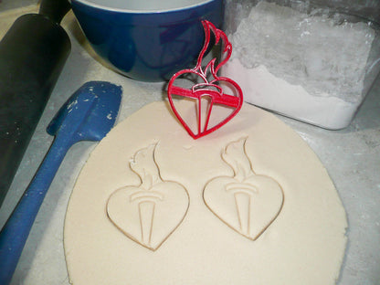 Heart Flaming Torch American Heart Assoc Cookie Cutter Made In USA PR3032