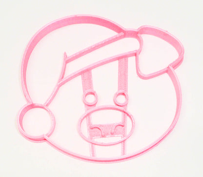 Santa Pig Head Farm Animal Christmas Cookie Cutter Made In USA PR2294