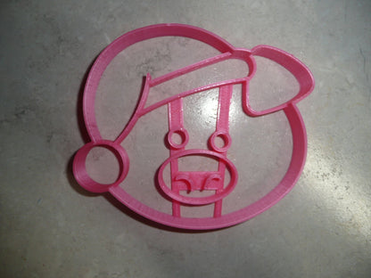 6x Santa Pig with Hat Fondant Cutter Cupcake Topper 1.75 IN USA FD2294