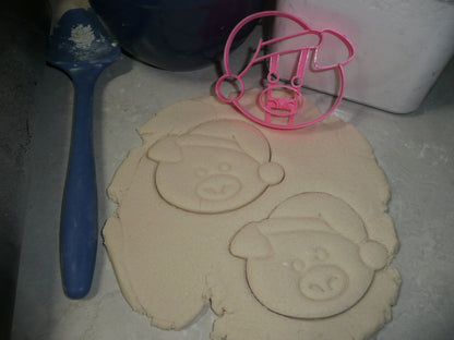 Santa Pig Head Farm Animal Christmas Cookie Cutter Made In USA PR2294