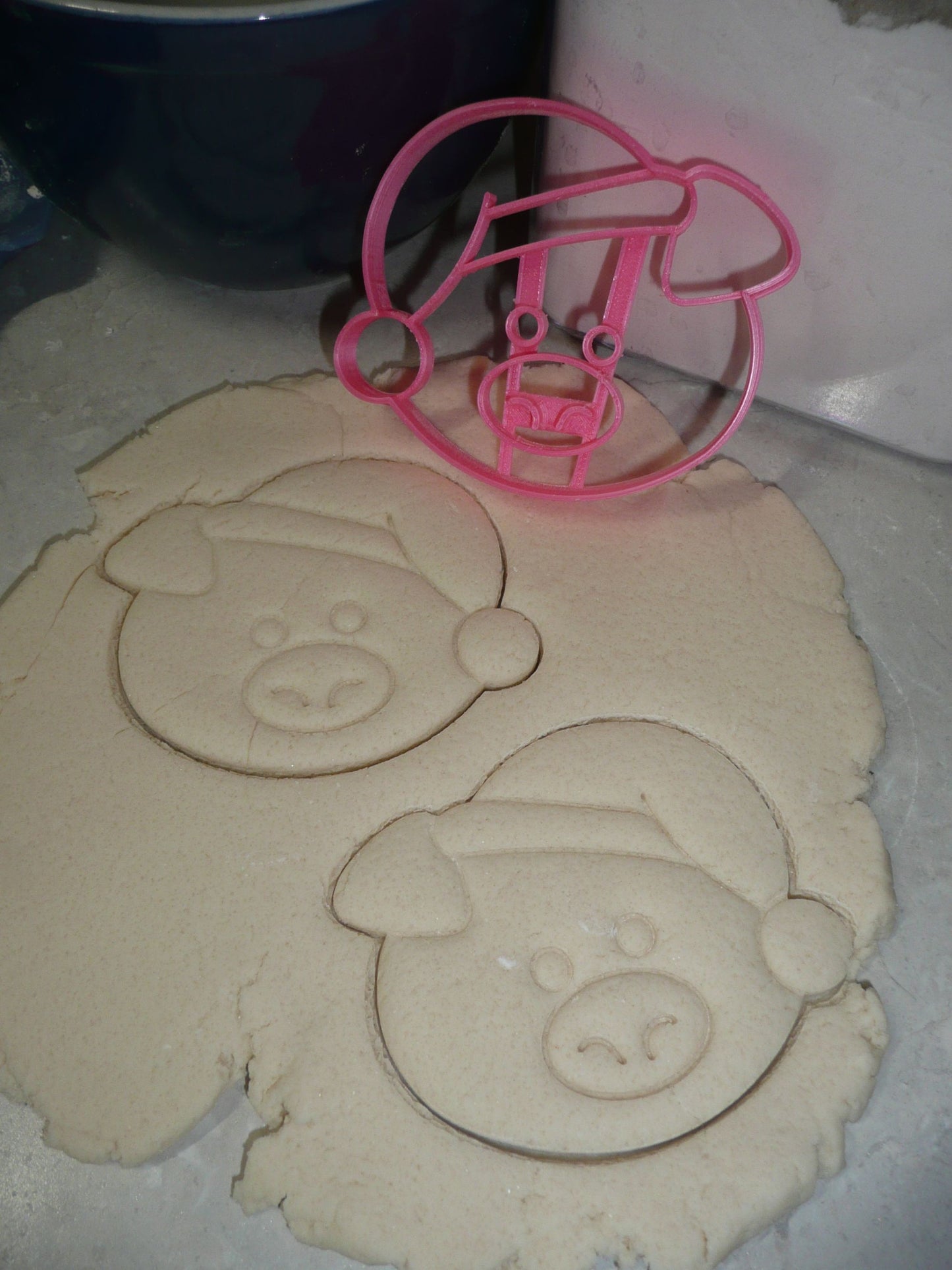 Santa Pig Head Farm Animal Christmas Cookie Cutter Made In USA PR2294