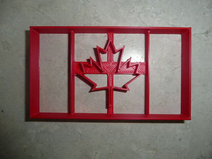 6x Canada Flag Maple Leaf Fondant Cutter Cupcake Topper 1.75 IN USA FD4109