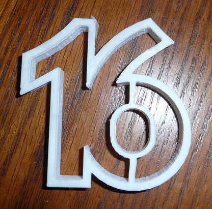 6x Number 16 Sixteen Fondant Cutter Cupcake Topper 1.75 IN USA FD108-16