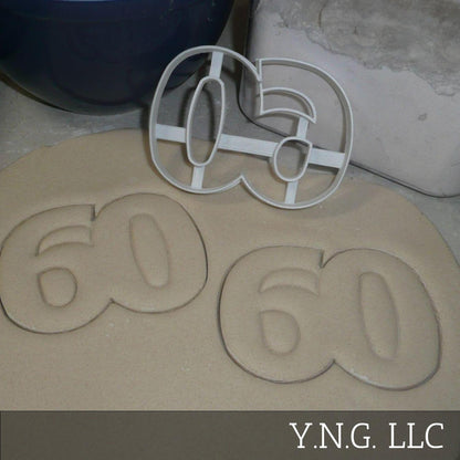 Number 60 Sixty Anniversary Birthday Sports Party Cookie Cutter USA PR108-60