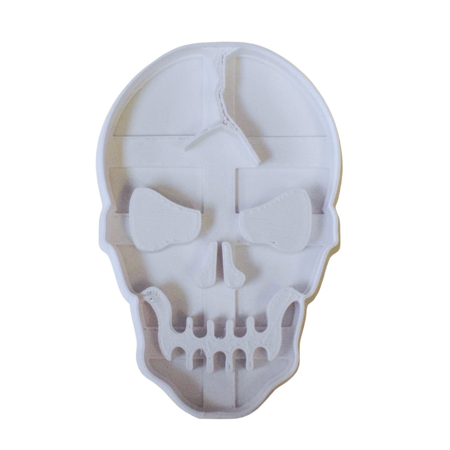 6x Cracked Skull Halloween Fondant Cutter Cupcake Topper 1.75 IN USA FD114