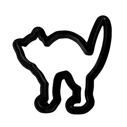 6x Scary Black Cat Outline Fondant Cutter Cupcake Topper 1.75 IN USA FD115