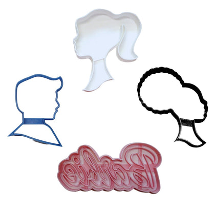 Barbie Movie Theme Characters Set Of 4 Cookie Cutters Made In USA PR1831