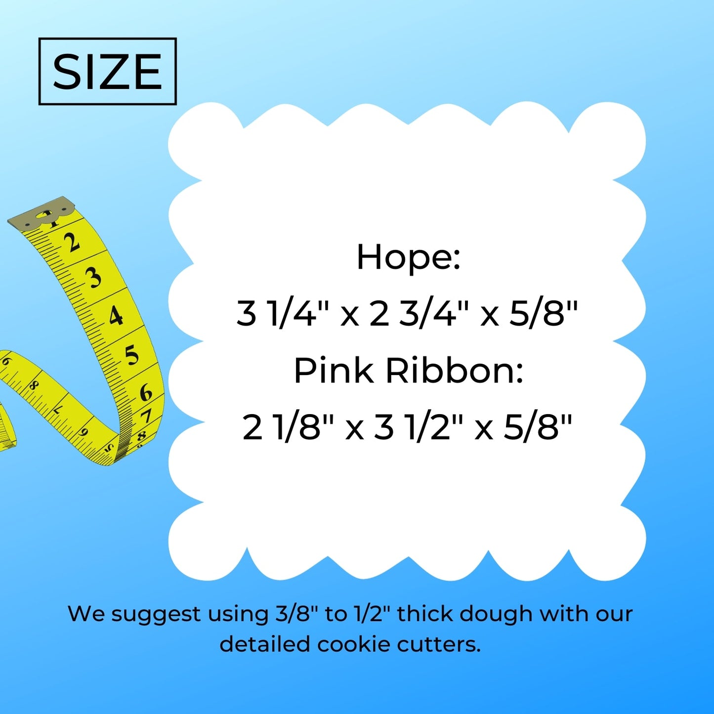 Breast Cancer Hope Ribbon Set Of 2 Cookie Cutters Made In USA PR1834