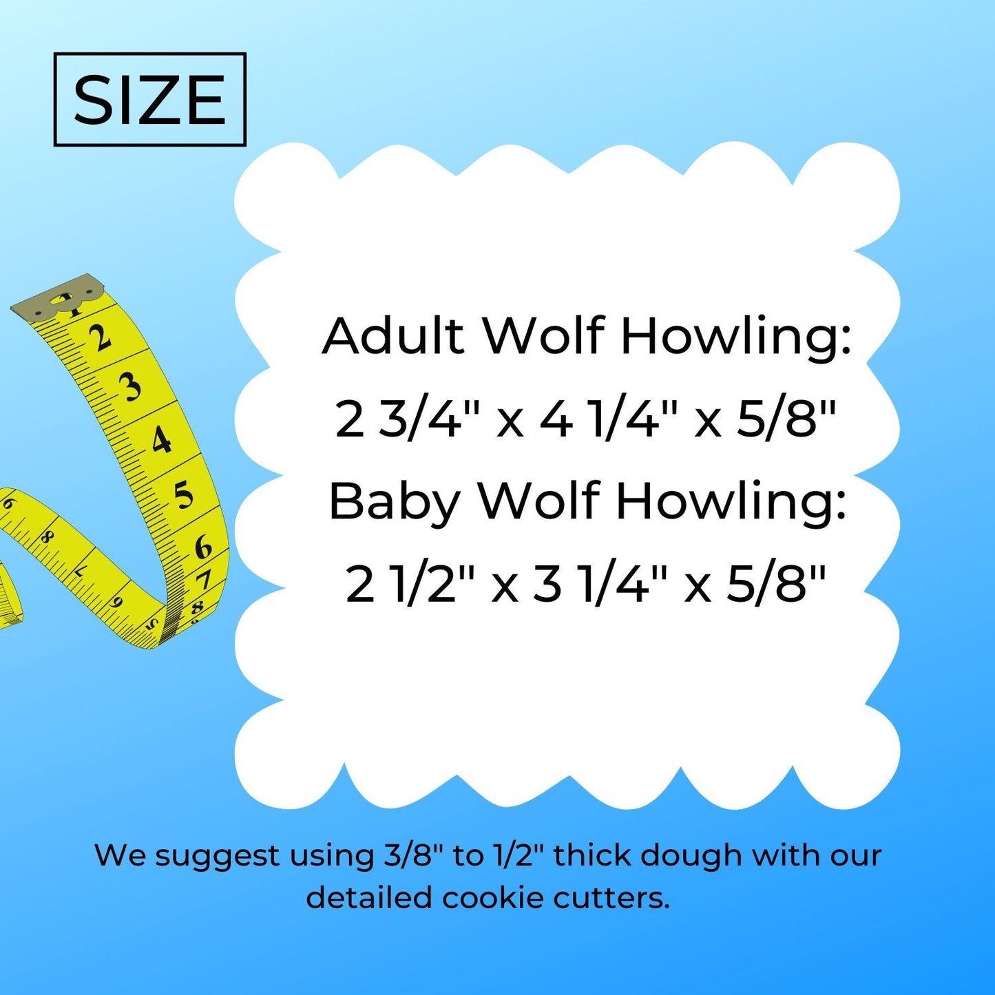 Howling Wolves Adult Baby Set Of 2 Cookie Cutters Made In USA PR1923