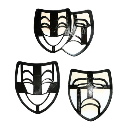 Comedy Tragedy Masks Drama Set Of 3 Cookie Cutters Made In USA PR1928