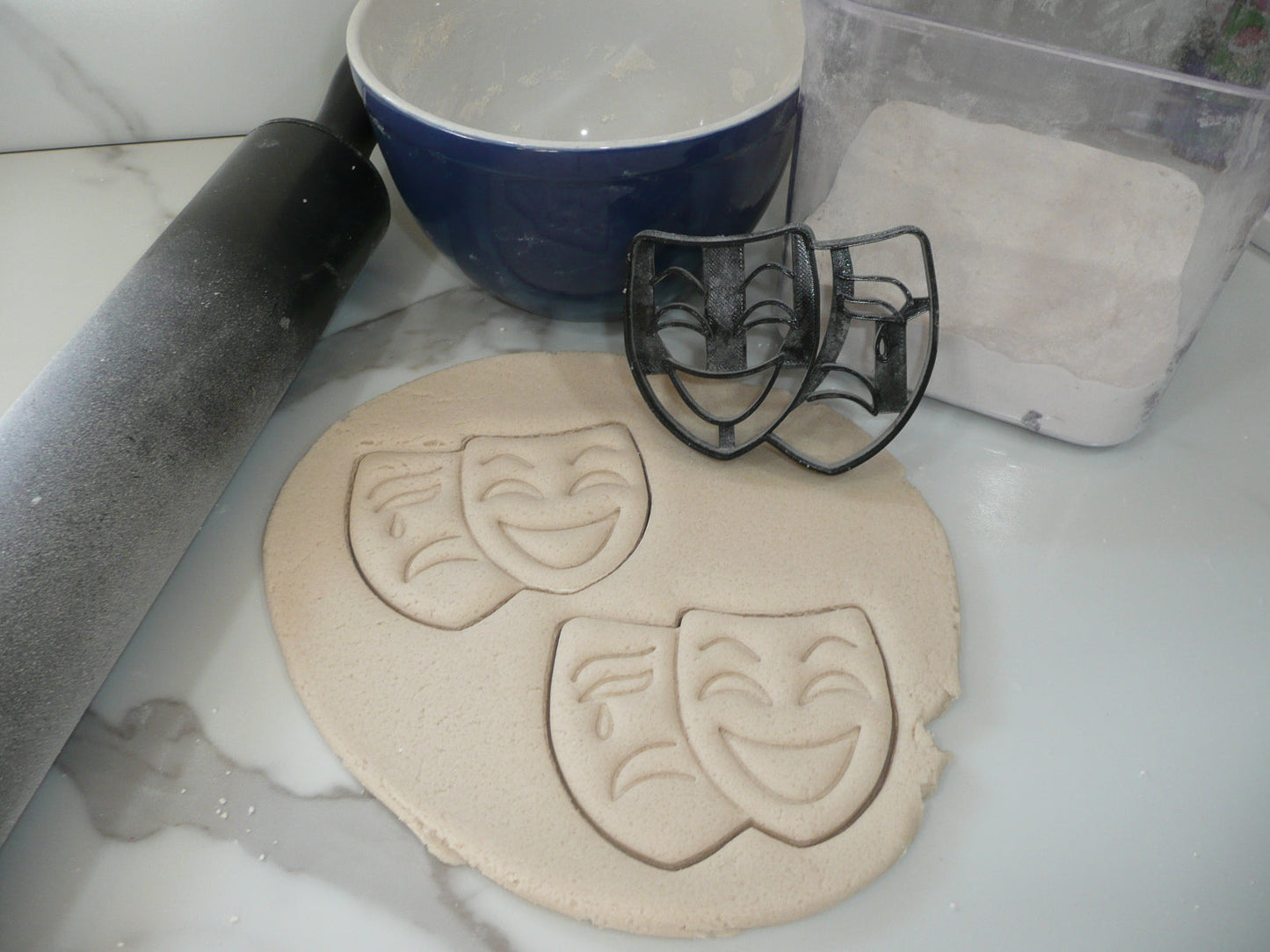 Comedy Tragedy Masks Drama Set Of 3 Cookie Cutters Made In USA PR1928