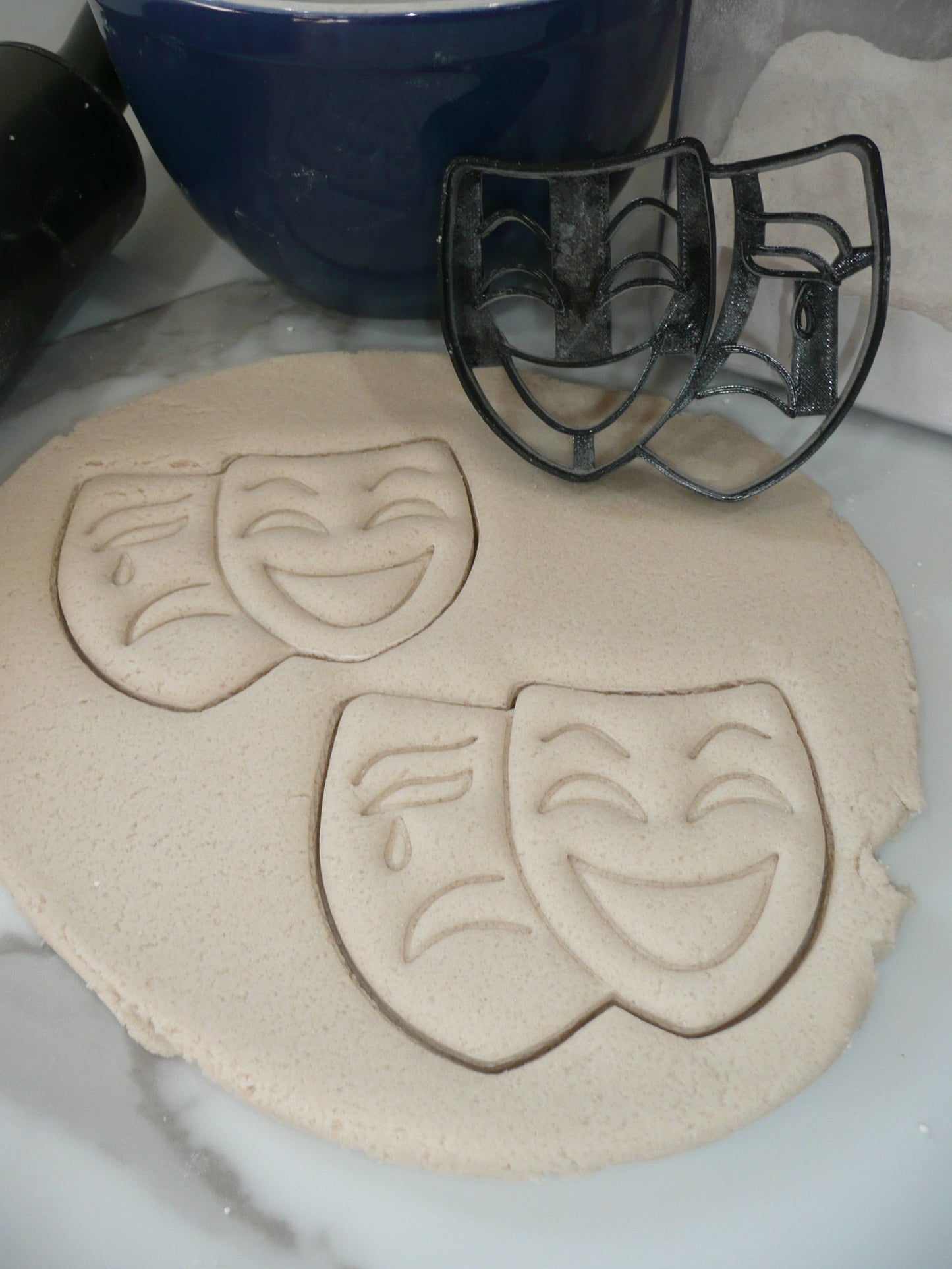 Comedy Tragedy Masks Drama Set Of 3 Cookie Cutters Made In USA PR1928