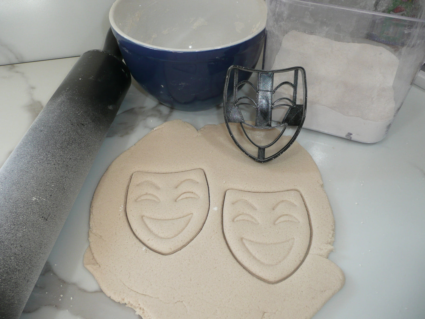 Comedy Tragedy Masks Drama Set Of 3 Cookie Cutters Made In USA PR1928