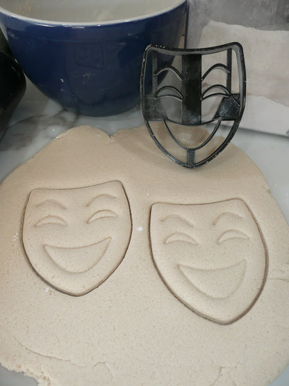 Comedy Tragedy Masks Drama Set Of 3 Cookie Cutters Made In USA PR1928