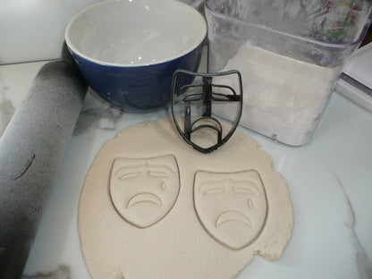 Comedy Tragedy Masks Drama Set Of 3 Cookie Cutters Made In USA PR1928