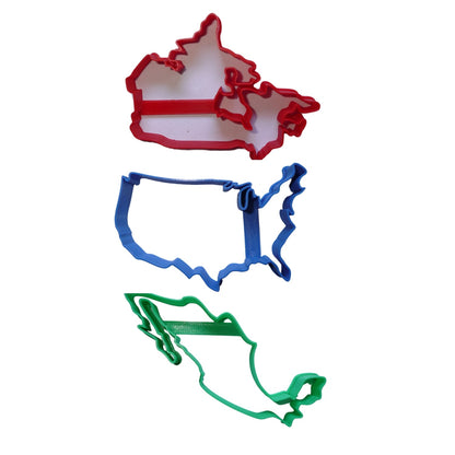 Canada USA Mexico North America Set Of 3 Cookie Cutters Made In USA PR1963