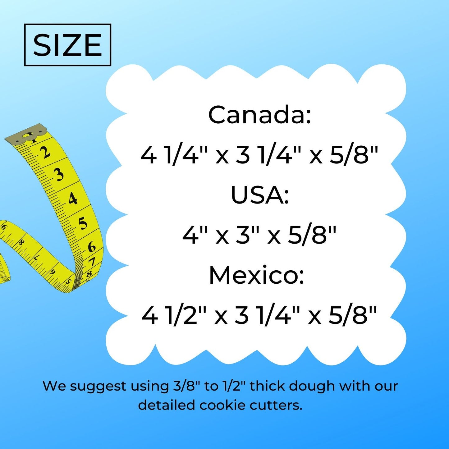 Canada USA Mexico North America Set Of 3 Cookie Cutters Made In USA PR1963