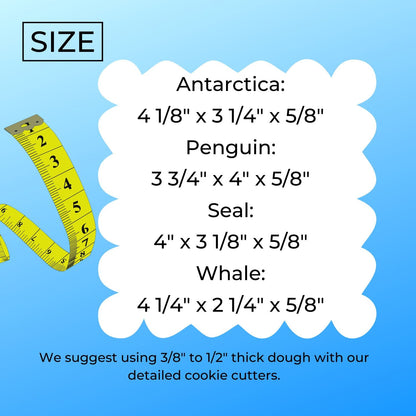 Antarctica Animals Seal Penguin Whale Set Of 4 Cookie Cutters Made In USA PR1964