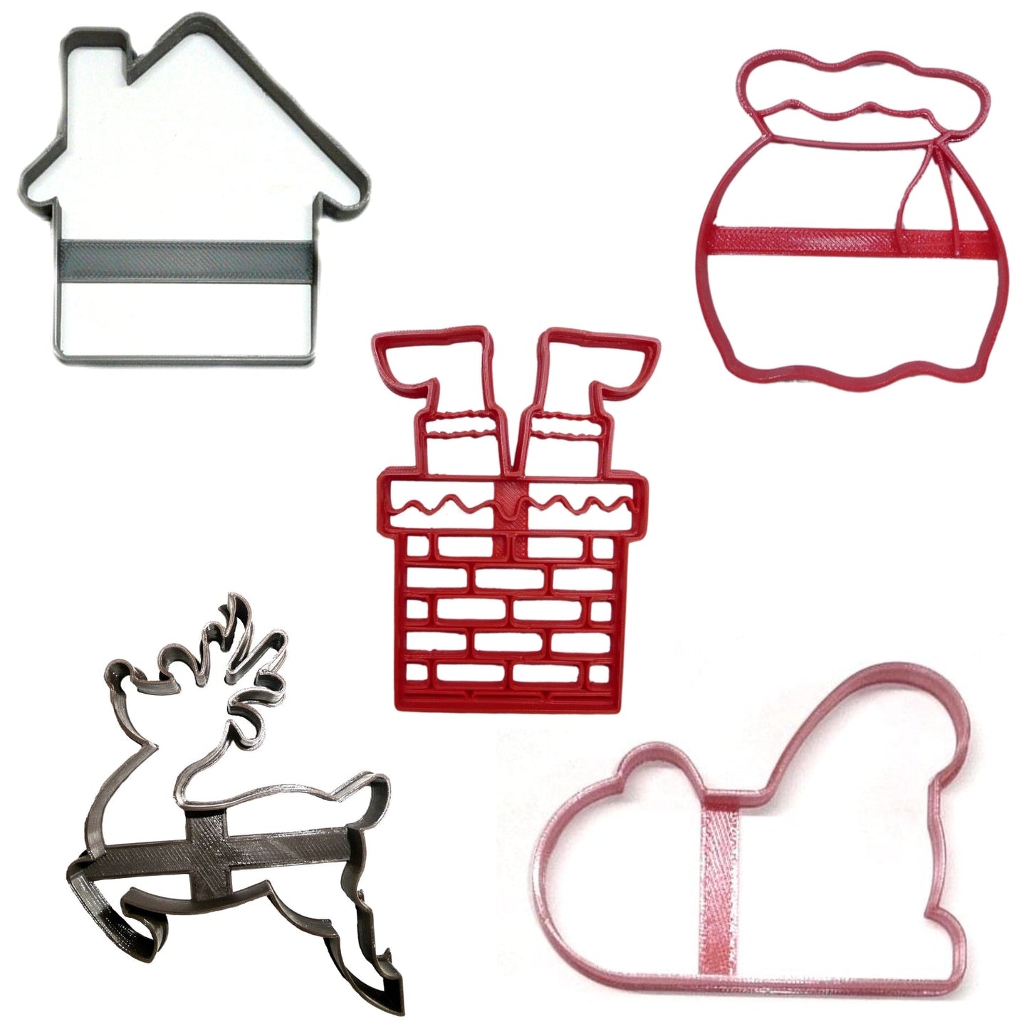 Santa Delivery Christmas Eve Set Of 5 Cookie Cutters Made In USA PR1966