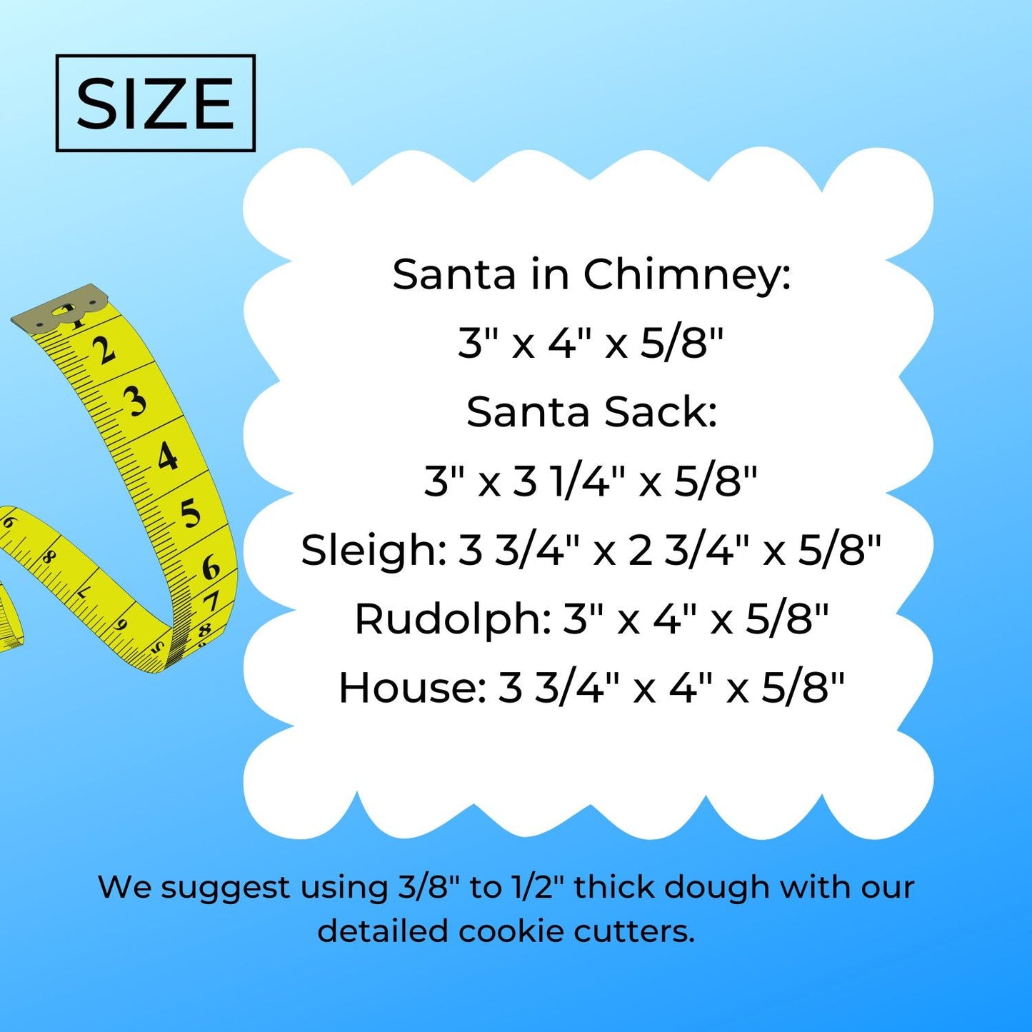 Santa Delivery Christmas Eve Set Of 5 Cookie Cutters Made In USA PR1966