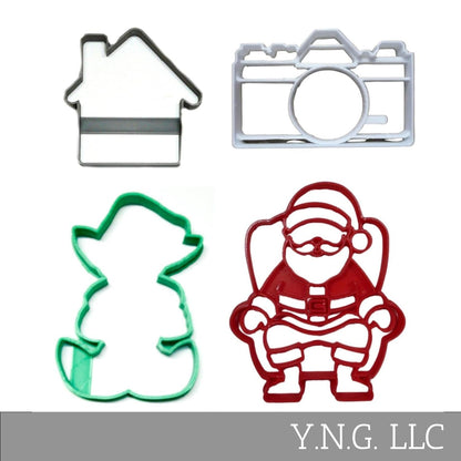 Mall Santa Photos Christmas Set Of 4 Cookie Cutters Made In USA PR1967