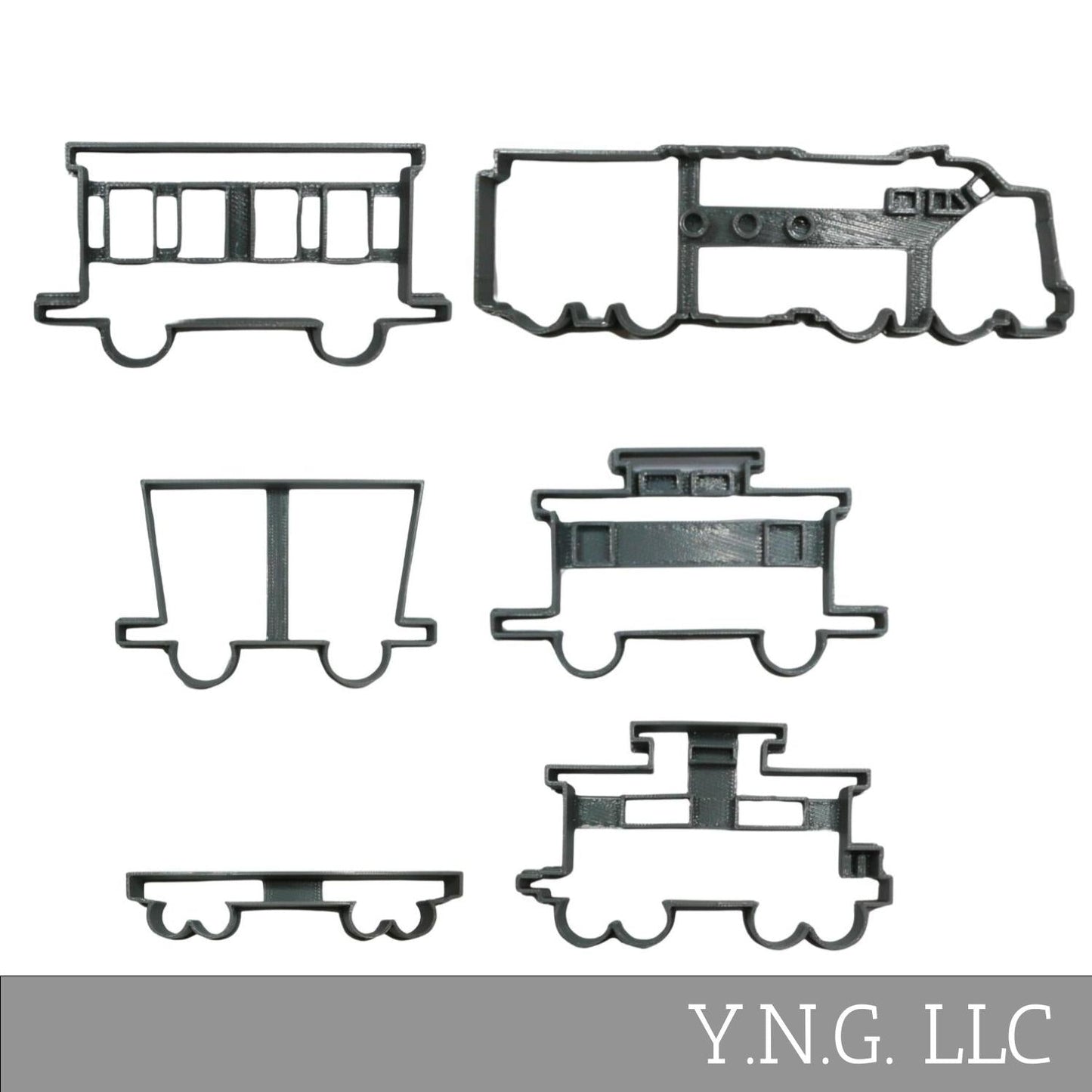 Train Cars Passenger Box Car Caboose Set Of 6 Cookie Cutters Made In USA PR1972